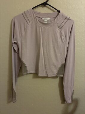 Athleta Pacer Mesh Cropped Long Sleeve Lilac